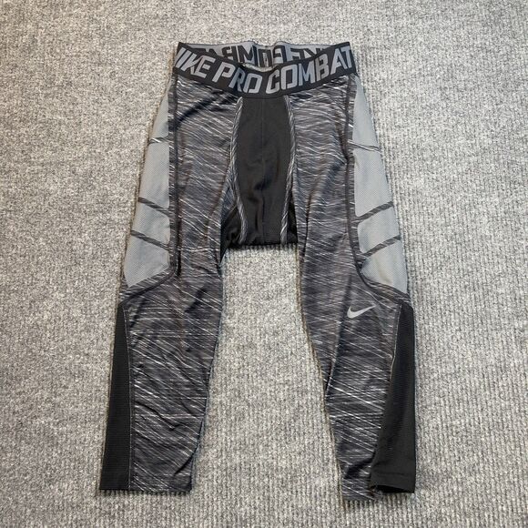 Nike Pro Combat Compression Tights Mens Size XL Black Gray Dri-Fit Training - Picture 1 of 10